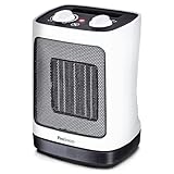 Pro Breeze 2000W Mini Keramik Heizlüfter mit automatischer Oszillation, zwei Leistungsstufen, energiesparender Betrieb für Wohnzimmer, Büro, Terasse - Weiß