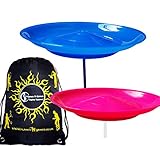 2x Juggle Dream Spinning Plate Set (Blau/Pink) CLASSIC Zirkus Spinning Plates + 2-teilige Sticks + Flames N Games Reisetasche! Großer Spaß für Kinder & Erwachsene