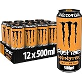 Monster Energy Rehab Peach, 12x500 ml, Einweg-Dose – Energy Iced Tea mit Pfirsichgeschmack