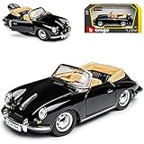 Generisch Porsche 356b Cabrio Schwarz 1959-1963 18-22078 1/24 Burago Modell Auto