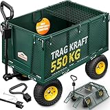 GARDEBRUK® Bollerwagen 550kg Belastbar Klappbar Stabil Herausnehmbare Plane Gerätewagen Handwagen Garten Gartenkarre Gartenwagen Transportwagen Karre