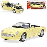 Motormax Ford Thunderbird Cabrio Gelb 11. Generation 2002-2005 1/24 Modell Auto