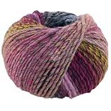 LANA GROSSA Colors for You | Voluminöses Dochtgarn mit Farbverlauf | Handstrickgarn aus 55% Schurwolle & 45% Polyacryl | 50g Wolle zum Stricken & Häkeln | 90m Garn FB 152