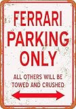 Ferrari Parking Only, Retro-Vintage-Blechschild, Poster, Wandkunst, Pub, Bar, Dekoration, 30,5 x 20,3 cm