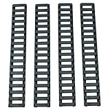 WINFREE 4PCS Heat Resistant Handguard Protector Rubber Ladder Rail Cover Fits Weaver Picatinny Rail Hand Protector Section Panel (Black)