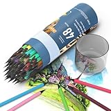 48 Buntstifte für Malbücher für Erwachsene, Professionelle Zeichenstifte für Erwachsene, Anfänger, Kinder und Profis