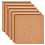BENECREAT 8 Packung 300x300 mm Korkplatte, 3 mm Dicke Korkplattenfliesen Quadratische Korkfliesen Untersetzer Korkplatten Fliesen Für Pinnwände, Wandschmuck, Diy Handwerk