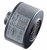 AVEC ABC Filter Hochleistungsfilter für Vollmaske - Zivilschutzfilter mit Sonderzulassung gegen Phosgen und Chlorpikrin (Grünkreuz) Filterklasse NBC-3/SL A2B2E2K2HgSXP3 R D (CBRN NBC) Schwarz/Grau