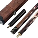 CUESOUL Klassisches Handgefertigtes 57 Zoll 18 Unzen 3/4-Snookerqueue mit Rosenholz-Griffstück und Kunstleder-Etui - 9,5 mm Spitze Snookerqueue-Set(CSSC007)