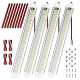 URAQT LED Innenlichtleiste, 120 LEDs Van Lichtleiste, 12V Universal Lichtleiste mit Verlängerungskabel, Weiße Lampe für Motorräder, Autos, LKWs, Boote, Küche, Bad, Camper, Wohnmobil, Schrank (4PCS)