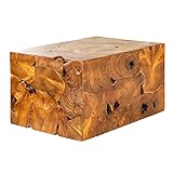 invicta INTERIOR Massiver Couchtisch Square 90cm Teakholz Würfel Handarbeit Massivholz Tisch Holztisch Wohnzimmertisch