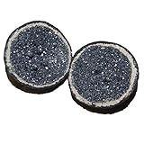 Janni-Shop-Mineralien Galenit auch Bleiglanz genannt (syntetisch hergestellt) Geode geöffnet ca. 60-70 mm EIN echter Hingucker