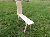 Mittelalterliche Bank mit seitlicher Rückenlehnezum stecken, aus Eiche 25-30 mm mit 8-kantigen Beinen, 115 cm lang für Larp, Reenactor, Tavernenbestuhlung