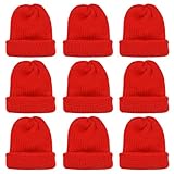 QMofeixiaodianQ 9 Stück Set Eierwärmer-Strickmütze,Eierwärmer, Eierwärmer Weihnachten, Eiwärmer aus Strick, Gestrickte Eierwärmermützen für Frühstückseier, Brunch-Tischdekoration (Rot)