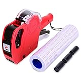 YoungRich PL1/8 Preisschild, professionell, tragbar, MX5500 EOS inklusive 2 Stück Tinte, 10 Stück, selbstklebend, zur Verwendung im Büro, Geschäft, Rot