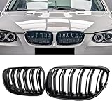 YIUBCZOQI E92 E93 Schwarze Nieren für BMW 3er E92 E93 LCI Coupe Grill Schwarz Doppelsteg Nieren 3er Kühlergrill 2010-2013 (Nicht für M3)
