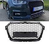 DM Autoteile 2-4018 Kühlergrill Waben Grill Schwarz hochglanz kompatibel für Audi A1 8X Facelift ab 2015 auch quattro