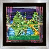 artissimo, Premium-Kunstdruck gerahmt, 53x53cm, AG4684, Friedensreich Hundertwasser: Antipodische Insel, Bild mit Rahmen, Wandbild, Poster, Wanddekoration