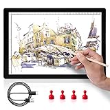 GIANTARM Wiederaufladbares Zeichnen Leuchtpad Light Pad LED Ultradünner Leuchttisch A4 lichttisch mit Lithium-Batterie mit Typ-C-Anschluss für Zeichnen, Skizzieren, Animation, Schablonieren