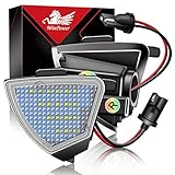 WinPower Umfeldbeleuchtung LED Spiegel Umgebungslicht mit E-Prüfzeichen Weiß Fehlerfrei Kompatibel mit Passat B6/CC Eos Rabbit Golf 5/5 Plus Variant 5/6 GTI MKV R32 Jetta3 Sharan2 7N usw., 2 St.