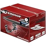 STEINHOF NEU Anhängerkupplung AHK abnehmbar-vertikal kompatibel mit Audi A3 8P Sportback 5-tür 07.2008-01.2013 mit 7-polig Universal-Elektrosatz