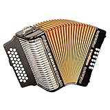Diatonische Knöpfe. Hohner Akkordeon mit diatonischen Knöpfen, Corina II GCF, Schwarz LACQUERED.