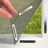 EASYmaxx Insect Protect Fliegengitter Fenster mit Magnetbefestigung | zuschneidbares Moskitonetz | Insektenschutz Fenster bis 110 x 130 cm | Mückenschutz Magnet - leichte Montage [Schwarz]
