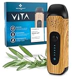 WOLKENKRAFT ViTA Premium-Vaporizer | Verdampfer für Kräuter mit 5 Temperaturstufen | Sehr kompakt | Vollisolierter Luftkanal | Edelstahl-Kammer *Holzoptik*