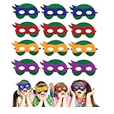Sunshine smile Party-Masken Für Kinder,12Pcs Kindermaske Halloween Rollenspiel,Tiermasken,Masken für die Karnevalsfeier,Schildkrötenmaske Partymaske