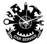 Instant Karma Clocks | Werkstatt Autowerkstatt Wanduhr Car Service mit Werkzeug-Motiv | Geräuschlosem Quarzwerk | Geschenkidee für Küche, Schlafzimmer, Wohnzimmer Karosseriebau