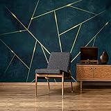 BOEERLCNL 3D Wohnzimmer Tapete goldene geometrische Linien Schlafzimmer Wandaufkleber TV Hintergrund Wand Dekoration Wandbild Wandkunst Poster