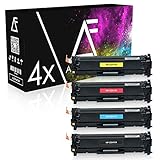 4 Alphafax Toner kompatibel mit HP Laserjet Pro 300 400 Color M351 M451 M475 MFP M375 DN NW DW - CE410X CE411A CE412A CE413A 305A - Schwarz 4.000 Seiten Color je 2.600 Seiten