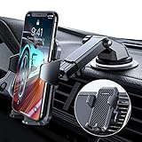VANMASS Handyhalterung Auto 2022 Upgrade Version Handy Halterung Auto 3 in 1 Kfz Handyhalterung Lüftung & Saugnapf Halter 100% Kratzschutz Smartphone Halterung Auto für iPhone Samsung Huawei LG usw