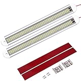 Intckwan (2 Stück) 120 LED Auto Innenbeleuchtung, 12 volt Led Lampe Wohnmobil, 12v Led Leiste mit Schalter und 2 Verlängerungskabeln, Led für Auto Van Bus Caravan Boat Wohnmobil Küche Bad Bar LKW