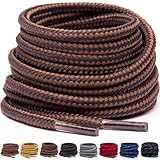 Miscly Schnürsenkel Rund, Extrem Reißfest (137 cm, Schwarz/Braun)