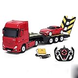 Fernbedienung Auto-Anhänger Spielzeug-Kombination Auto-Heck-LKW-Modell Plattform-Anhänger Fernbedienung-Bulldozer Hauler (Urlaubs-Geburtstags-Geschenk)