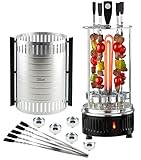 Schaschlik Grill Kebap Grill Döner Grill Schaschlikgrill Elektrogrill Tischgrill Kebap Maker Partygrill 900 Watt Fettauffangschalen Aluminiumkörper Schaschlikspieße