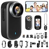 Nisanmoon WiFi Action Kamera 4K wasserdichte Mini Action Cam 150° Kleine WiFi Sport Action Kamera, Fahrrad Motorrad Helm Kamera mit 1,3-Zoll-Display und Magnetisch, 3 Stunden Akkulaufzeit