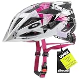 uvex air Wing - Leichter Fahrradhelm für Kinder - individuelle Größenanpassung - White-pink - 52-57 cm