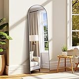 WOLIBEER Ganzkörperspiegel 150x40 cm Standspiegel und Wandspiegel mit Schwarzem Aluminiumrahmen Sicherer Stabiler Deko-Spiegel für Wohnzimmer Schlafzimmer Flur Schmink