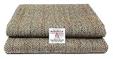 Harris Tweed Braun Fischgrätenmuster Authentischer Traditioneller Stoff aus 100% Reiner Wolle mit Echtheitsetiketten (Braun Fischgrätenmuster, 100 x 75cm)