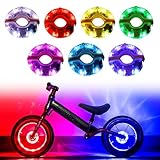 Editbar 2 Stück USB Aufladbare LED Radnabenlichter, Kinder Balance Scooter LED Radnabenlichter, IP65 wasserdichte Speichenlichter mit 7 Farben, 33 Lichtmodi & Smart Induction
