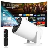 Mini projektor 4k Beamer Heimkino Videoprojektor 170 ANSI Lumen Tragbarer Projektor Wifi6/BT5.0 180° Drehbarer und Automatische Trapezkorrektur mit Android 11