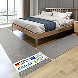 KARAT Bettvorleger - 3-teiliges Set - Moderne Bettumrandung in Silbergrau - Teppich Läufer für Schlafzimmer Wohnzimmer - Flauschiger Teppichläufer Geneva (B: 67 cm | L: 1 x 250 cm + 2 x 140 cm)