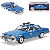 alles-meine.de GmbH Chevy Chevrolet Caprice State Trooper Police Blau 3. Generation 1976-1990 1/24 Greenlight Modell Auto mit individiuellem Wunschkennzeichen