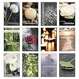 Edition Seidel Set 12 einfühlsame Trauerkarten / Beileidskarten mit Umschlag. Trauerkarte Beileidskarte mit Spruch schreiben (Doppelkarten/Klappkarten mit Briefumschlag