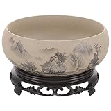 BESPORTBLE Blumentopf Porzellan Bonsai Schale Keramik Mit Sockel Großer Wasserpflanzen Topf Für Innenbereich Dekorativer Blumenkübel Für Wohnzimmer Und Garten