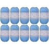 Utopia Crafts JOY Uni Strick- und Häkelgarn, Weich, Pflegeleicht, 100% Polyacryl, 10x 50 g Knäuel, 150m (Baby Blau)