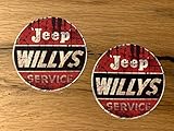#858 / 2X Vintage Aufkleber 8cm für Jeep Willys USA Offroad 4x4 Tuning Auto Geländewagen SUV Sticker