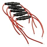 sourcing map 5 Stücke Schraubentyp 22 AWG Draht 5 x 20mm Inline Sicherungshalter 0-250 V